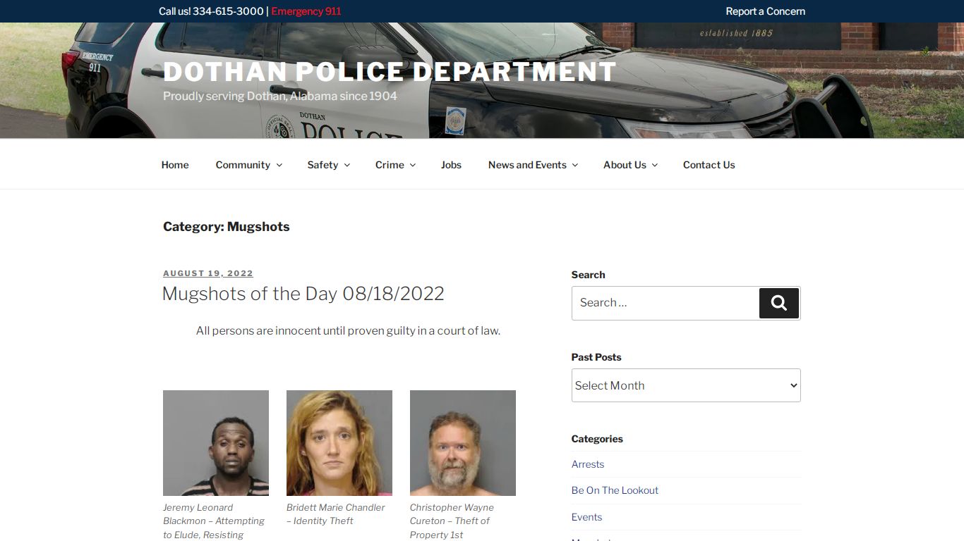 Mugshots – Dothan Police Department